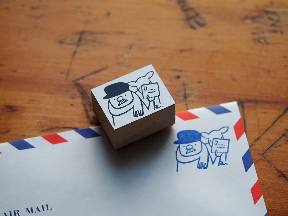 36 Sublo - Rubber Stamp - Postman, Mountain Goat and Letter