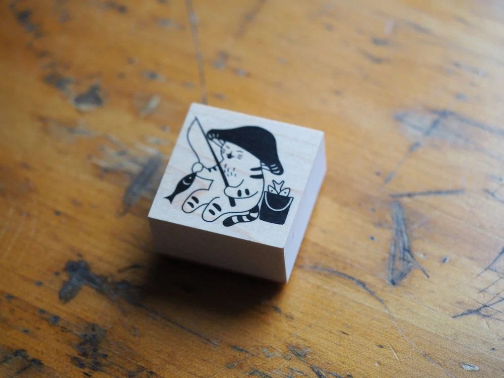 4legs - Mushroom Cat Stamp - Fishing