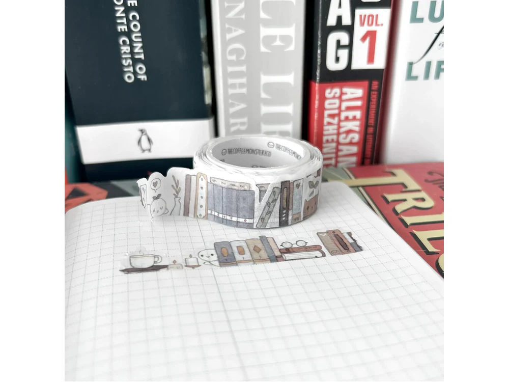 TheCoffeeMonsterzCo - 10th Year Anniversary - Painted Bookshelf Die-Cut Washi Tape (18mm)
