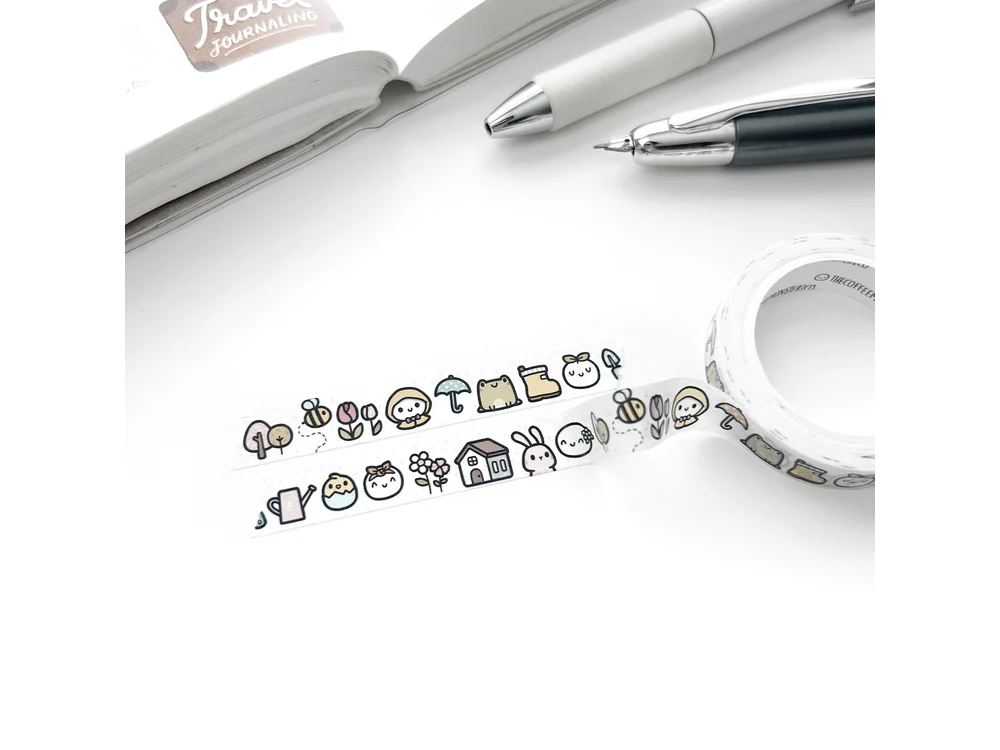 TheCoffeeMonsterzCo - May 9 Release - Washi Tape - Spring Doodles Washi Tape - 10mm