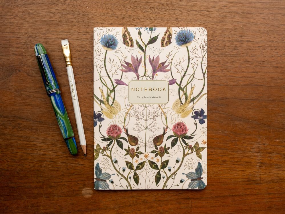 Bruno Visconti - Notebook - A5 Lined - Symmetrical Flora