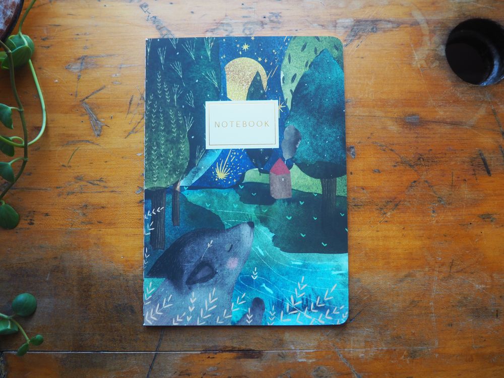 Bruno Visconti - Notebook - A5 Lined - The Wolf Cub and the Moon