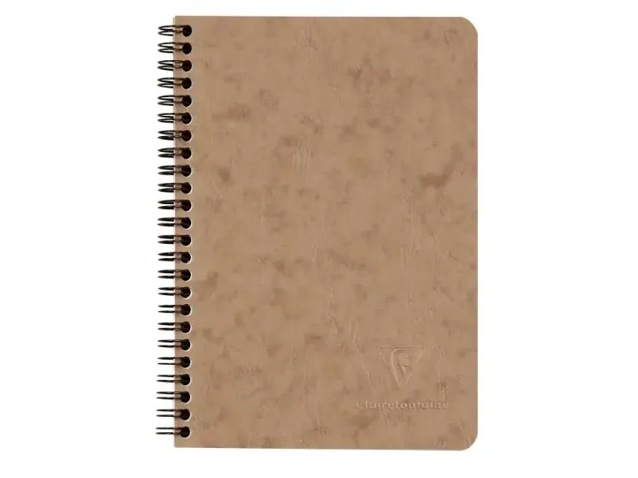 Clairefontaine - Age-Bag Pocket Spiral Bound Notebook - A5 - Tan 120 Pages (Lined)