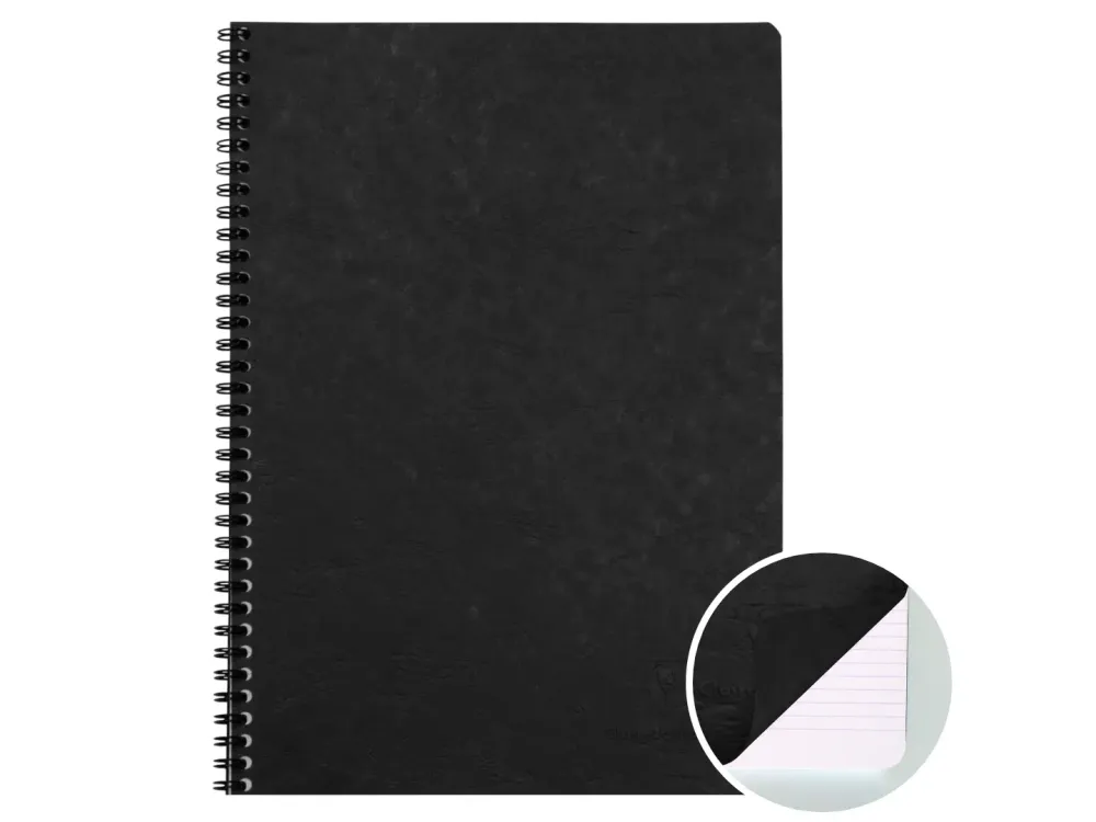 Clairefontaine - Age-Bag Spiral Bound Notebook - A4 - Black (Lined)