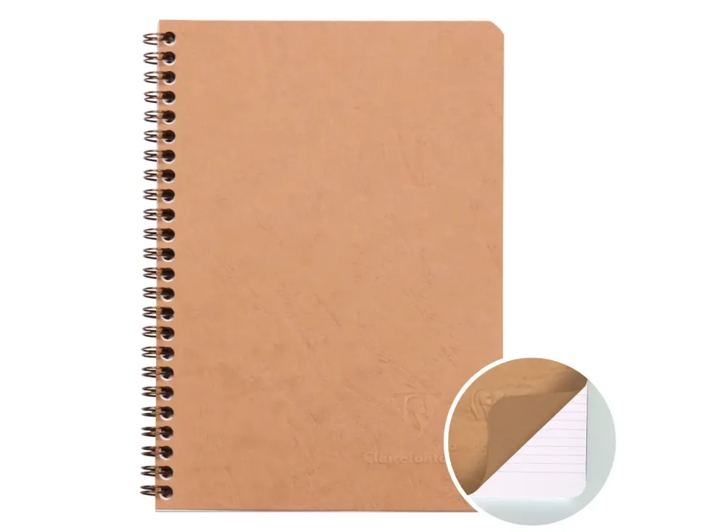 Clairefontaine - Age-Bag Spiral Bound Notebook - A5 - Tan (Lined)