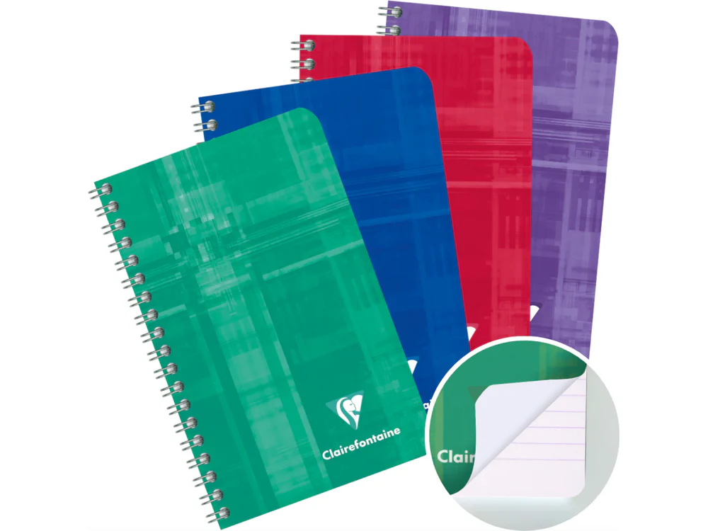 Clairefontaine - Spiral Bound Notebook - 3x4.75" - Assorted Colours (Ruled)