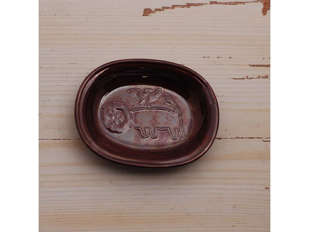 Classiky x Toraneko Bonbon - Oval Bean Plate - Lion Brown