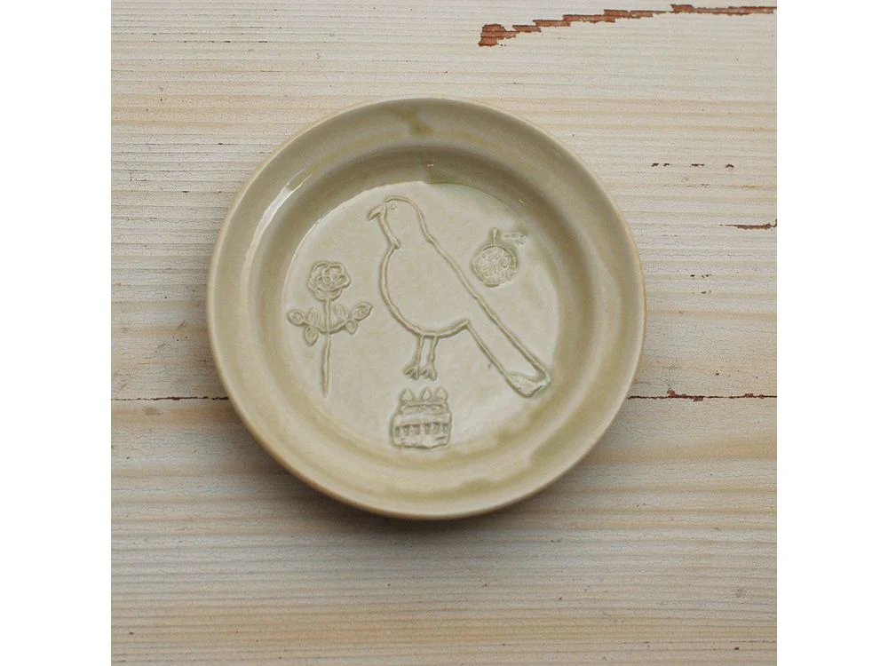 Classiky x Toraneko Bonbon - Round Bean Plate - Tori Beige