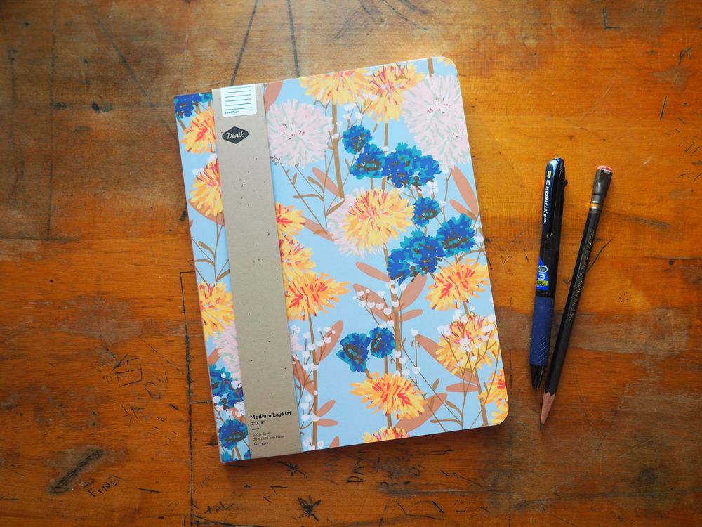 Denik Pretty Weeds Medium Layflat Notebook (9" x 7") - Lined