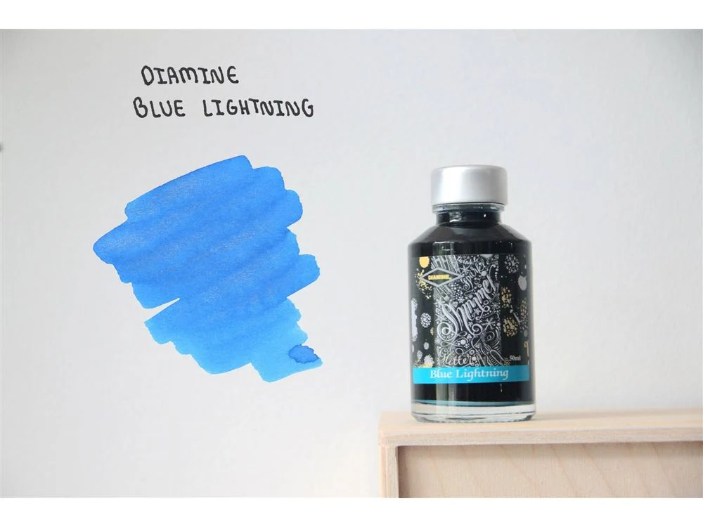 Diamine Shimmertastic - Fountain Pen Ink (50mL) - Blue Lightning
