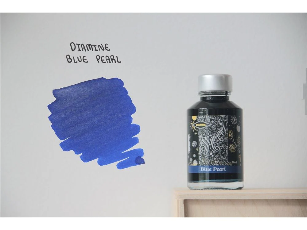 Diamine Shimmertastic - Fountain Pen Ink (50mL) - Blue Pearl