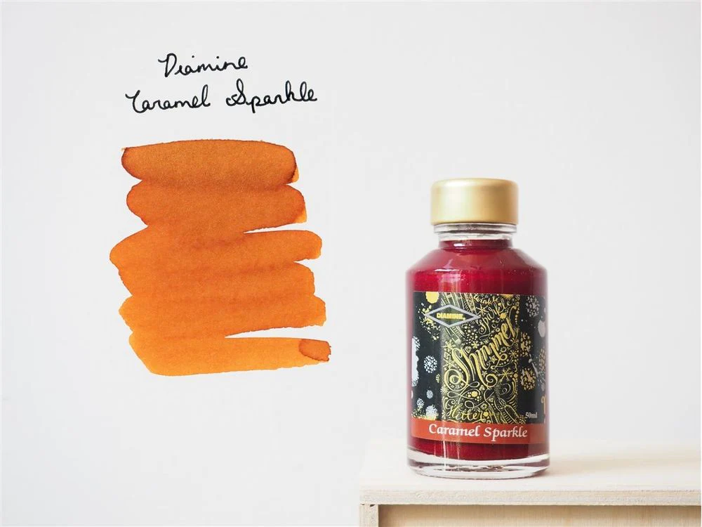 Diamine Shimmertastic - Fountain Pen Ink (50mL) - Caramel Sparkle