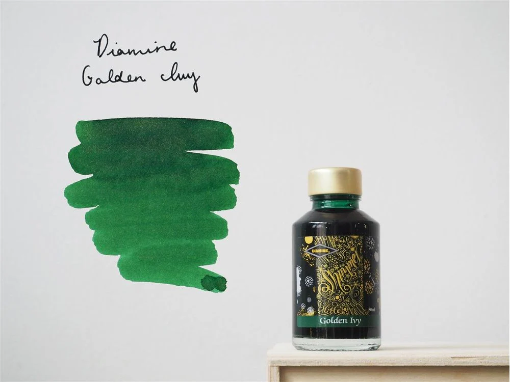 Diamine Shimmertastic - Fountain Pen Ink (50mL) - Golden Ivy