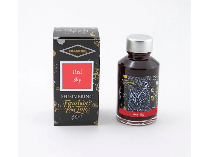 Diamine Shimmertastic - Fountain Pen Ink (50mL) - Red Sky
