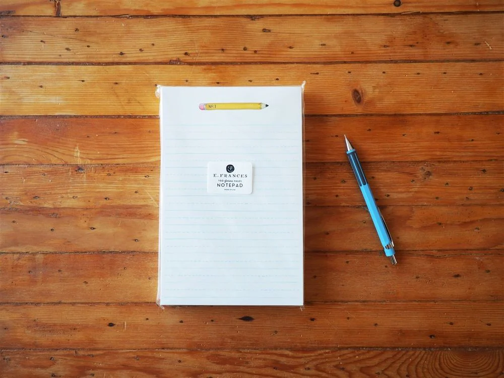 E. Frances Paper - Notepad - Pencil