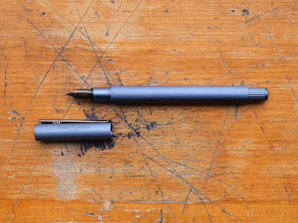 Faber Castell Neo-Slim Fountain Pen - Dark Blue Aluminium - Image 2