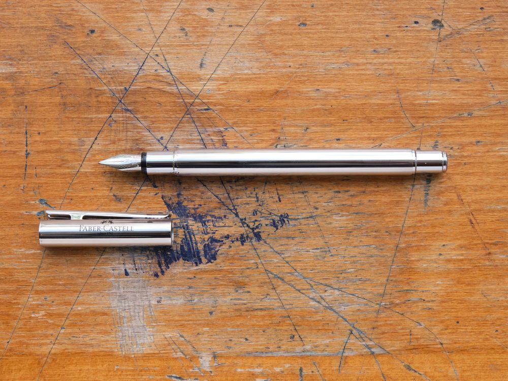 Faber Castell Neo-Slim Fountain Pen - Shiny Stainless Steel - Image 2