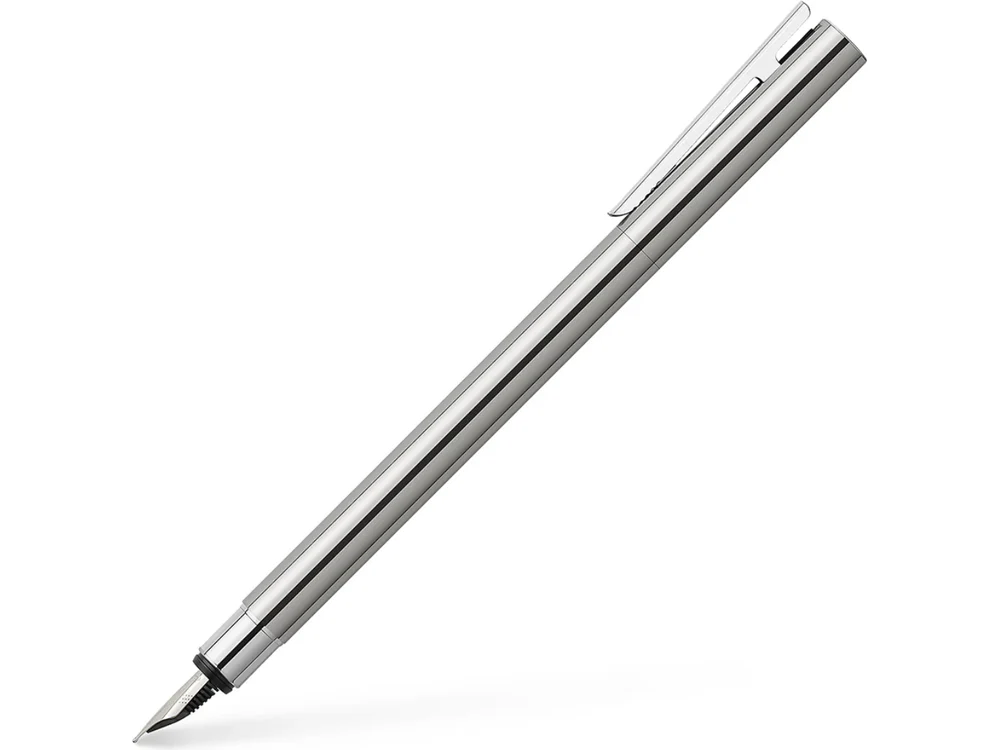 Faber Castell Neo-Slim Fountain Pen - Shiny Stainless Steel - Image 4