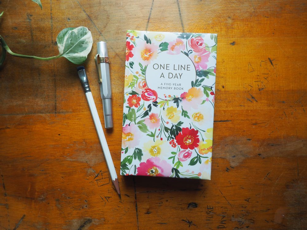 Floral One Line a Day: A Five-Year Memory Book (Blank Journal for Daily Reflections, 5 Year Diary Book)