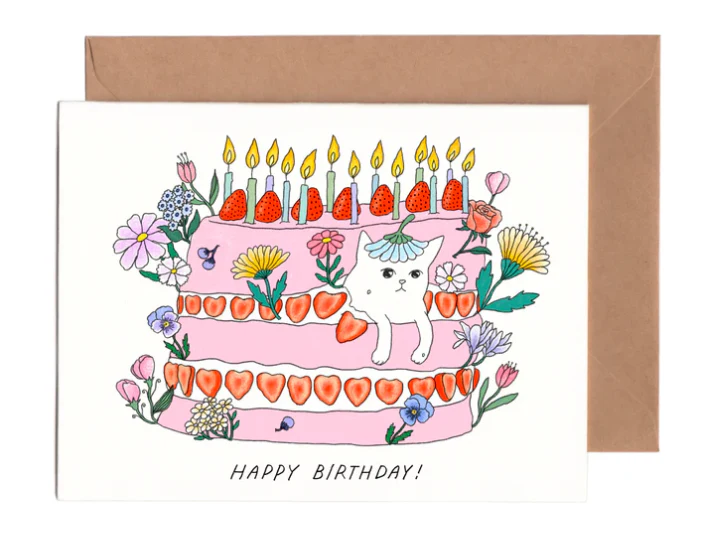Foonie - Birthday Greeting Card - Cat Cake - Image 2