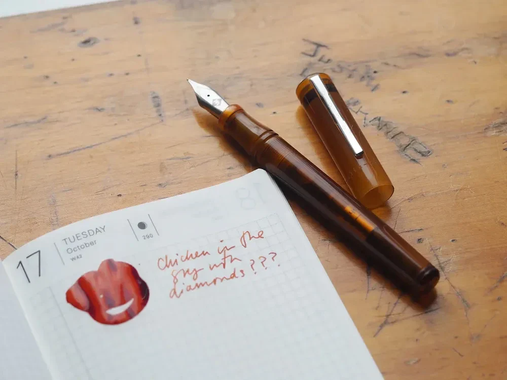 Franklin-Christoph Special Edition Model 20 Fountain Pen - Amber - Wonder Pens Exclusive with Clip