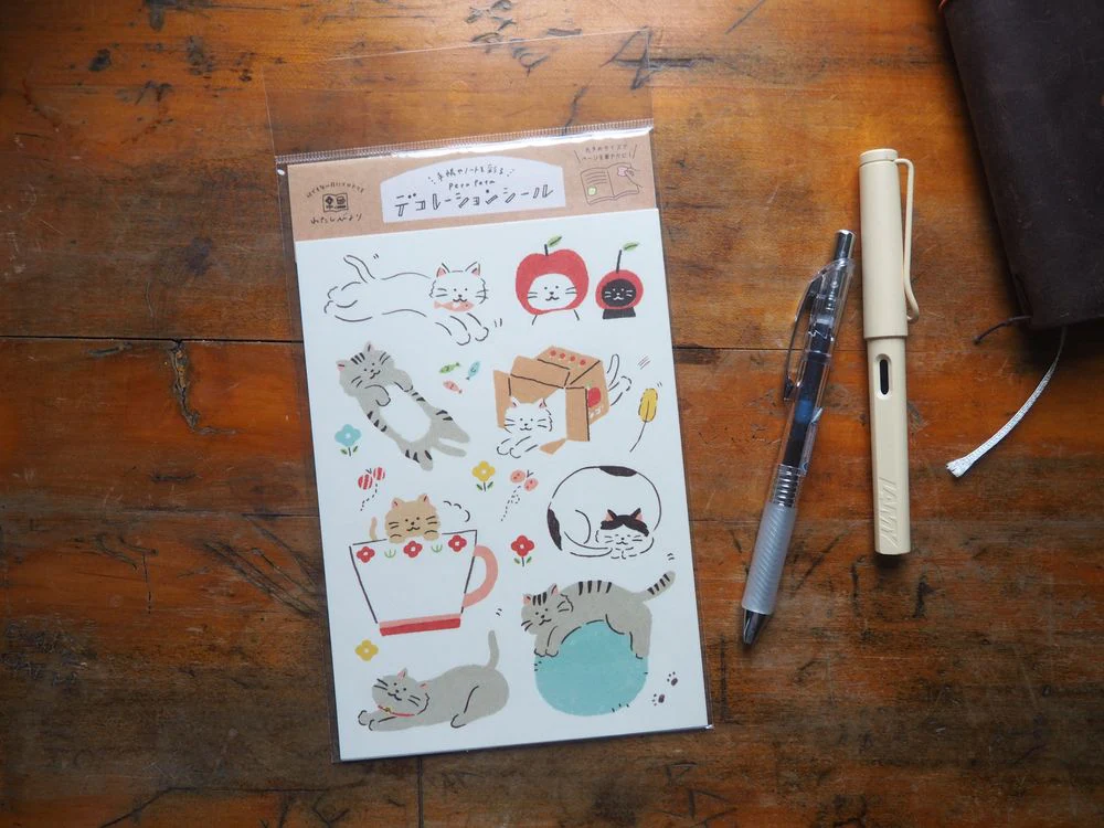 Furukawashiko - Large Stickers - Wa-Life - 16 Pieces - Cats (QS119)