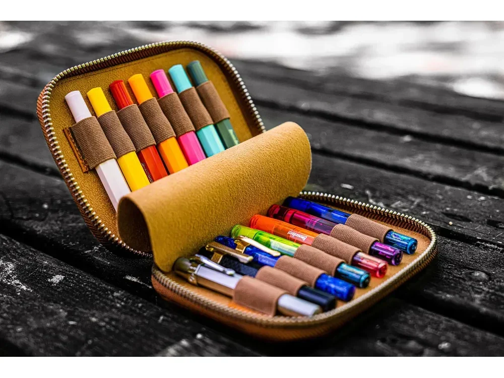 Galen Leather - Collector Pen Case for 14 Kaweco Pens - Crazy Horse Brown