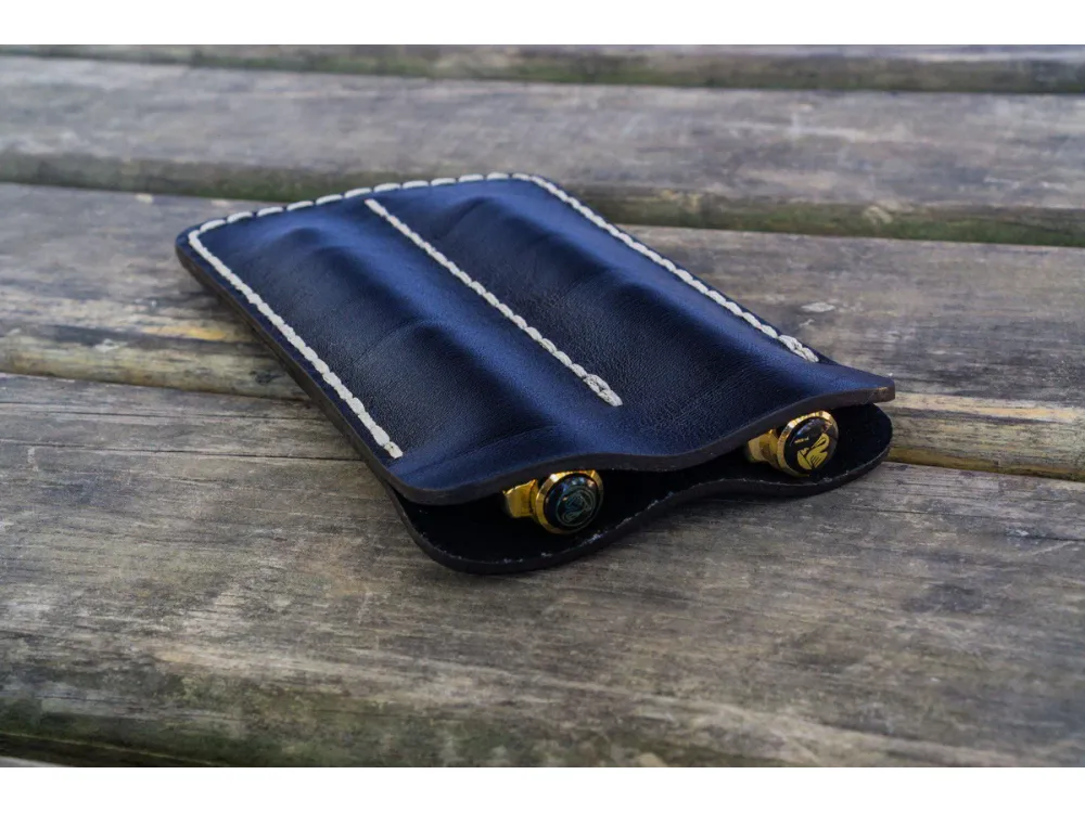 Galen Leather - Double Fountain Pen Sleeve - Black - Image 2
