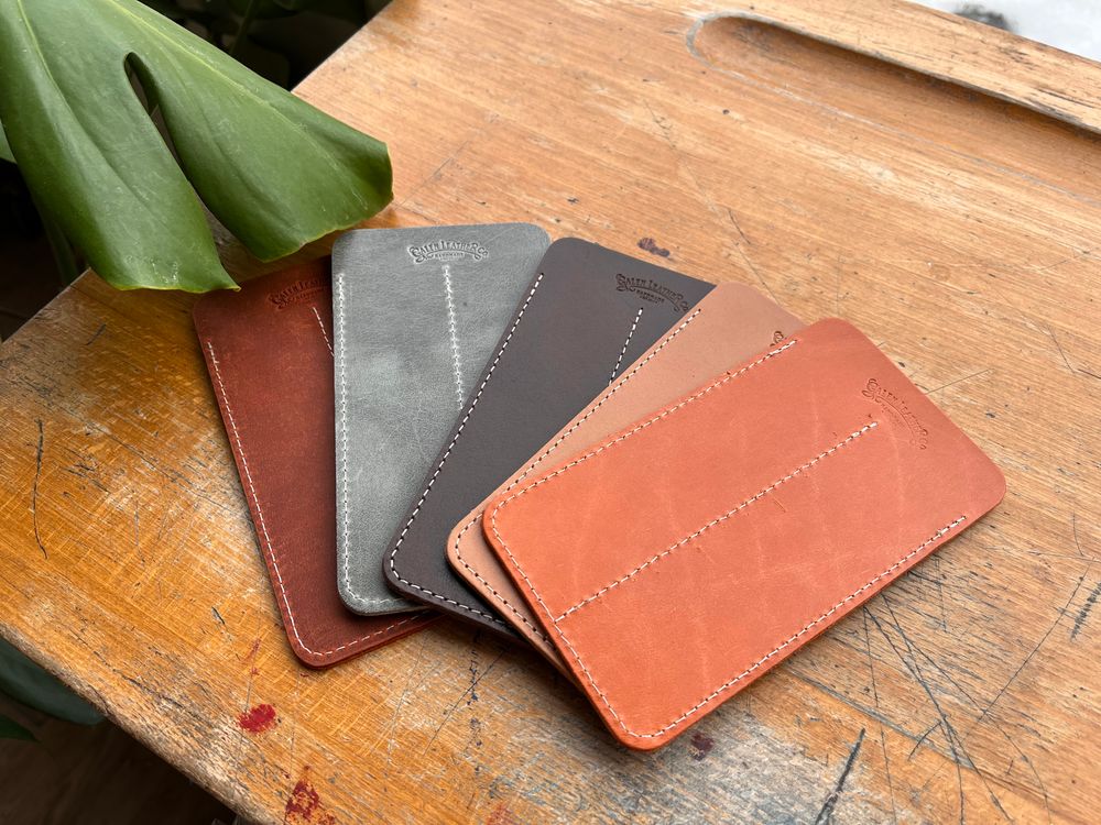 Galen Leather - Double Fountain Pen Sleeve - Dark Brown - Image 3