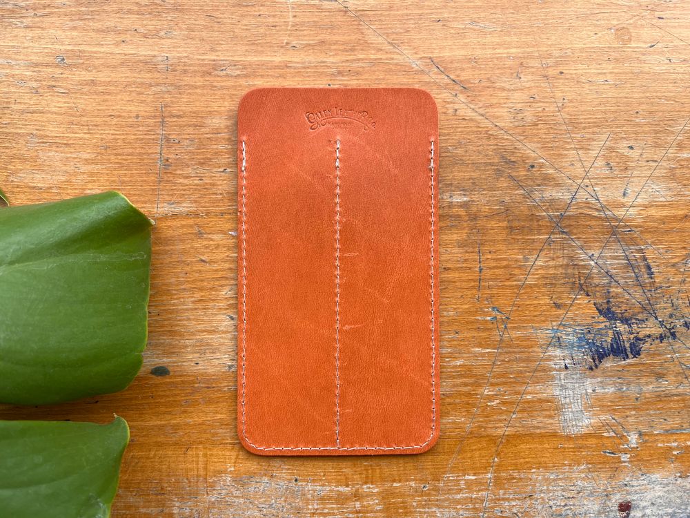 Galen Leather - Double Fountain Pen Sleeve - Orange