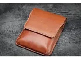 Galen Leather - Leather Flap Case for 5 Pens - Brown