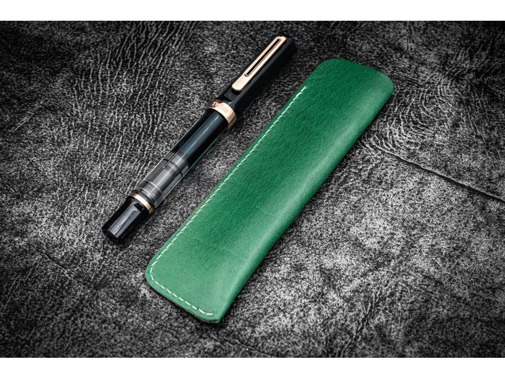 Galen Leather - Single Fountain Pen Sleeve - Green