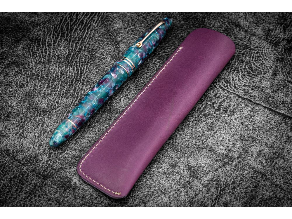Galen Leather - Single Fountain Pen Sleeve - Purple