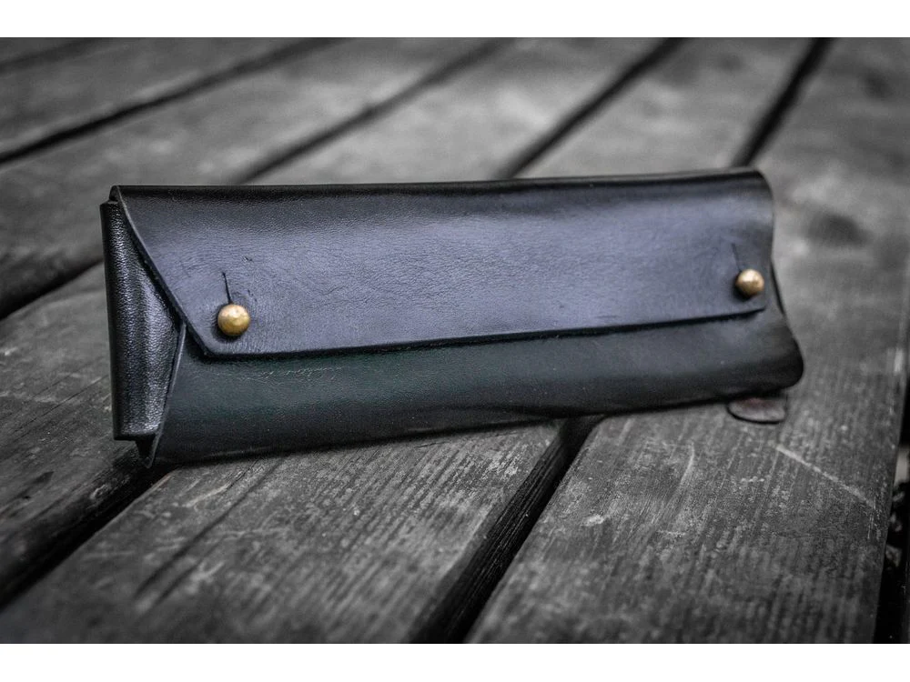 Galen Leather - The Student Leather Pencil Case - Black