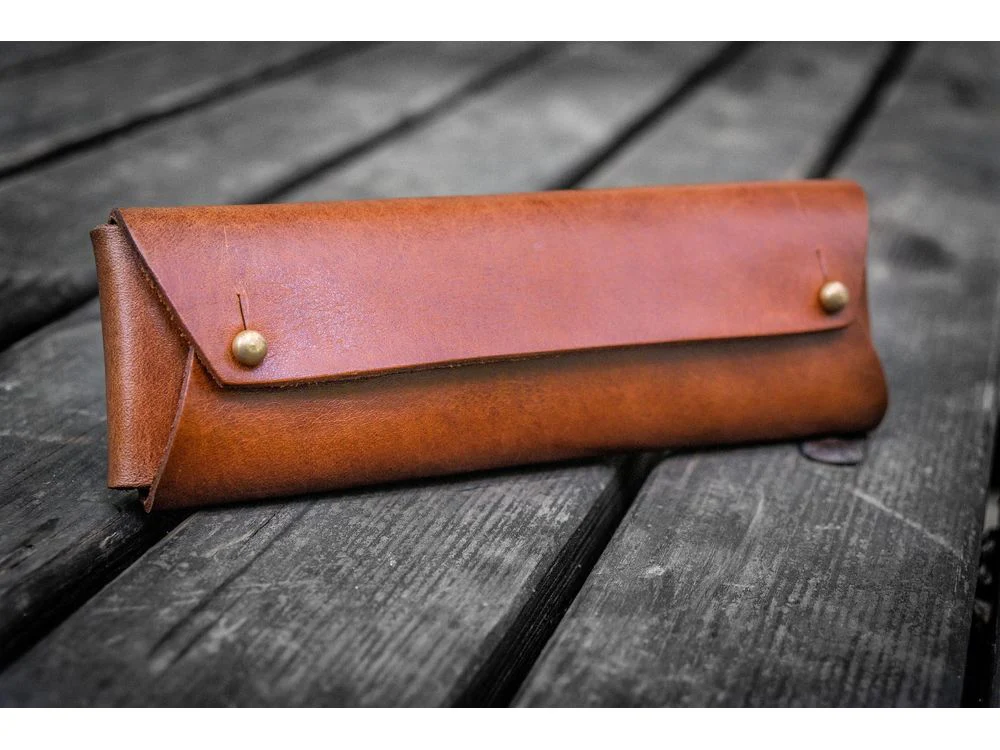 Galen Leather - The Student Leather Pencil Case - Brown