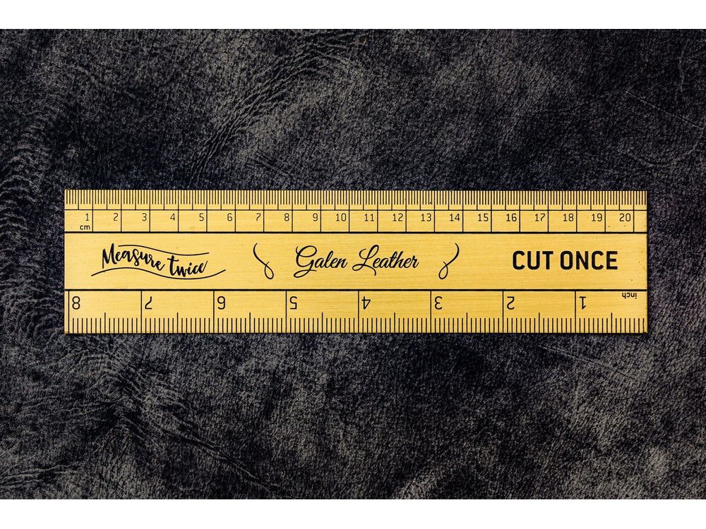Galen Leather - Vintage Inspired Brass Ruler - Imperial & Metric