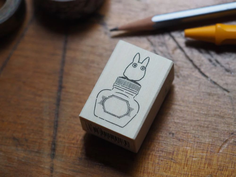 Ghibli x Ink Aibo Rubber Stamp - My Neighbor Totoro Little Totoro and Ink Bottle (TSW-145)