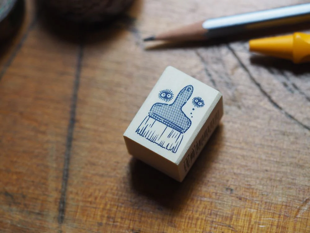 Ghibli x Masute no Aibo Rubber Stamp - My Neighbor Totoro Kurosuke and Brush (TSW-147)