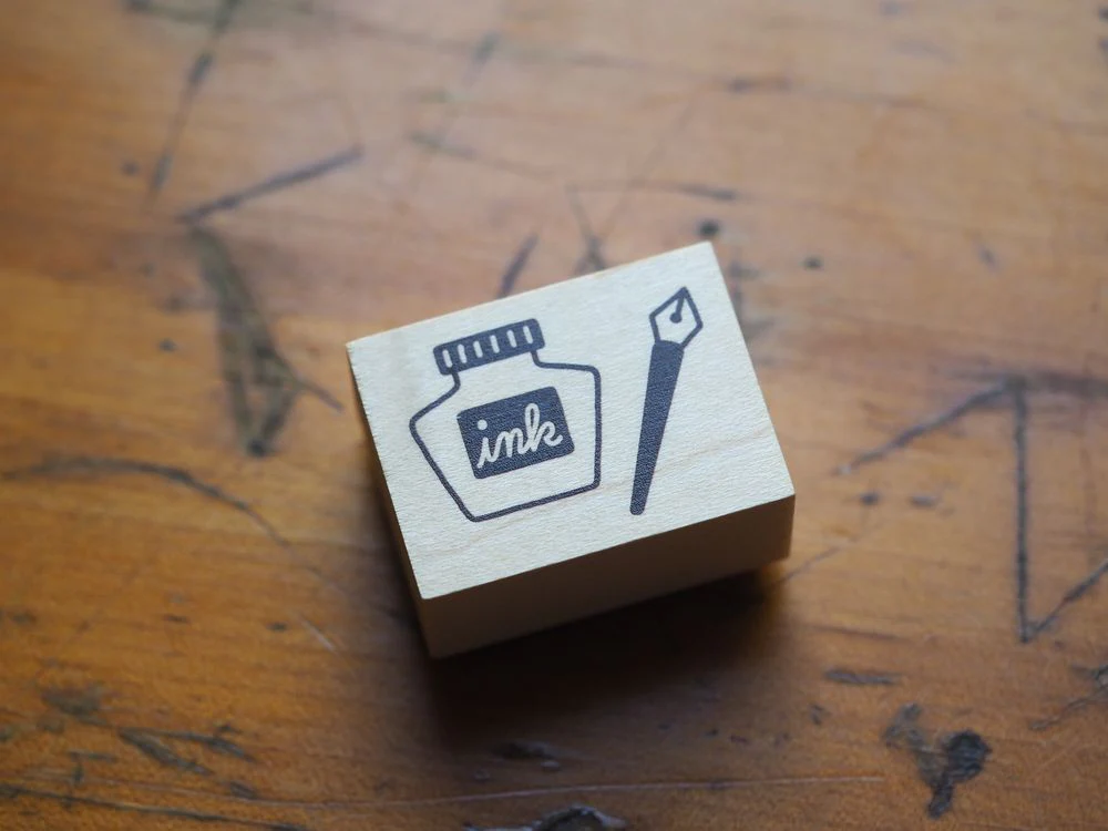 Hankoyamuramin Wooden Stamp - Pen and Ink