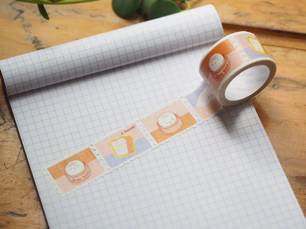 ILOOTPAPERIE - Washi Tape - Bao Dumplings Toast (Stamps)
