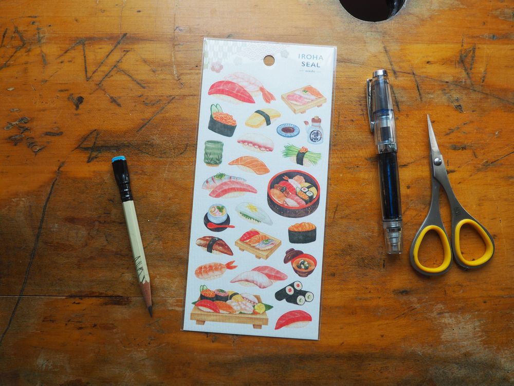 Iroha Seal - Stickers - 1 Sheet - Sushi (81866)