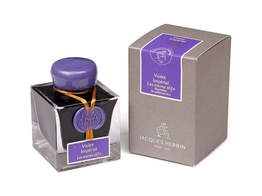 Jacques Herbin Fountain Pen Ink (50mL) - 1670 Anniversary - Violet Impérial