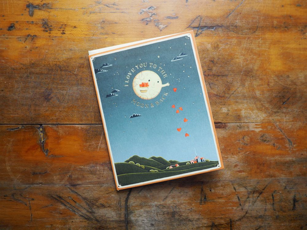 JooJoo Paper - Moon and Back Love Greeting Card