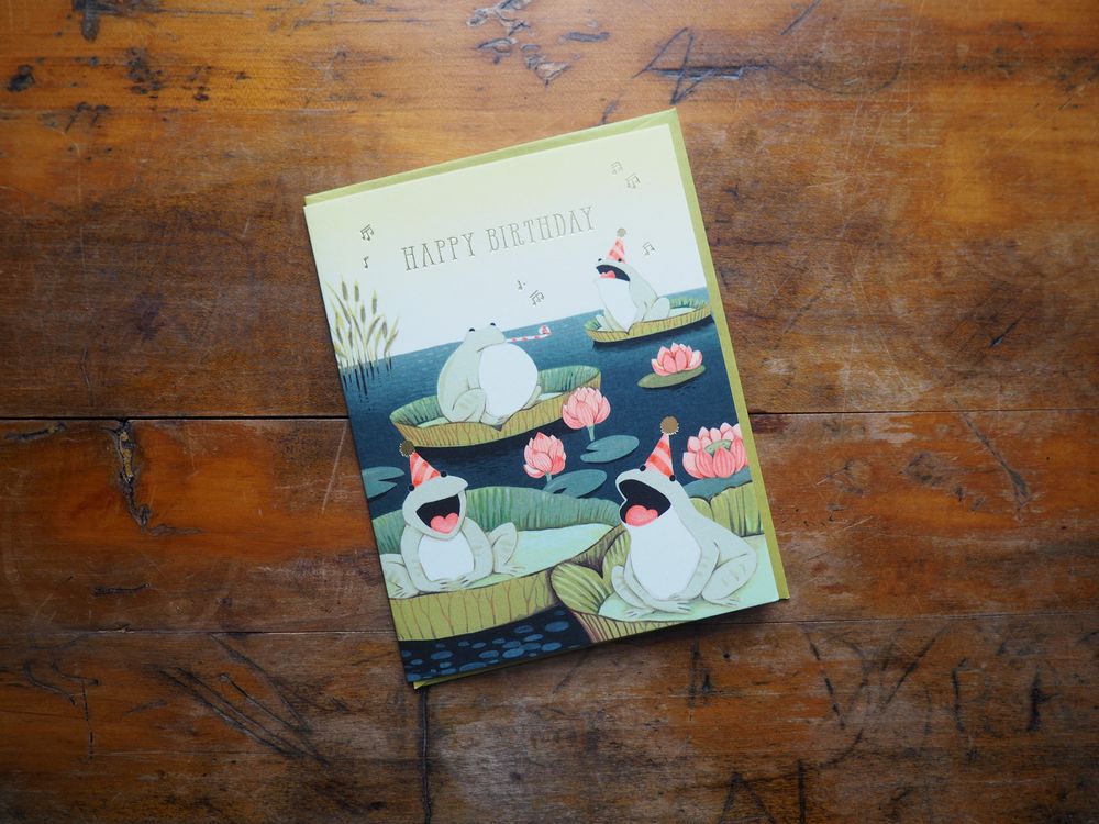 JooJoo Paper - Singing Frogs Birthday Greeting Card