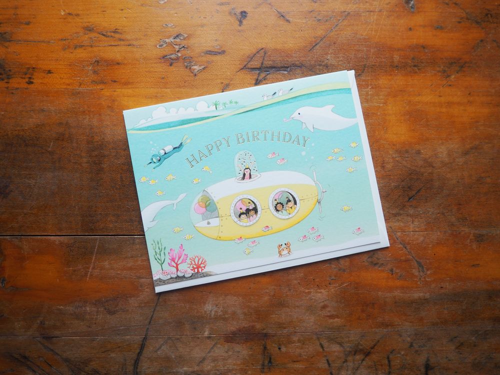 JooJoo Paper - Submarine Birthday Greeting Card