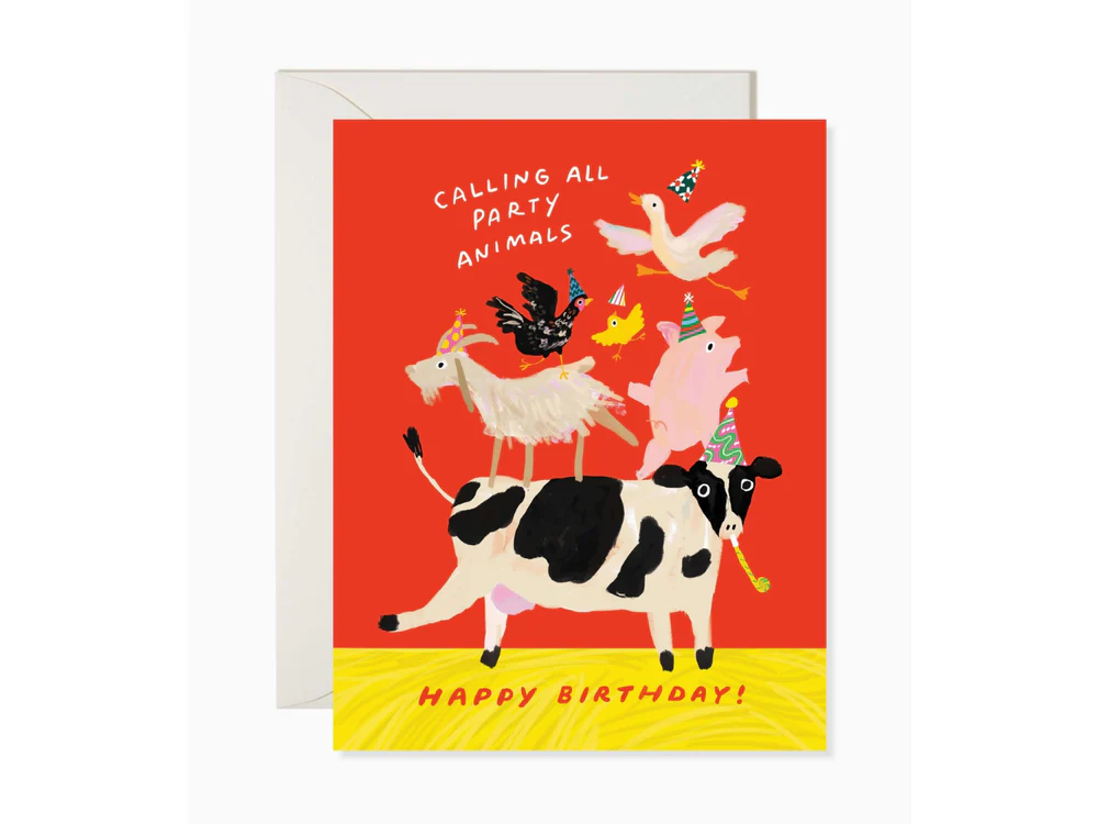 Karen Schipper - Farm Party Animal Birthday Card