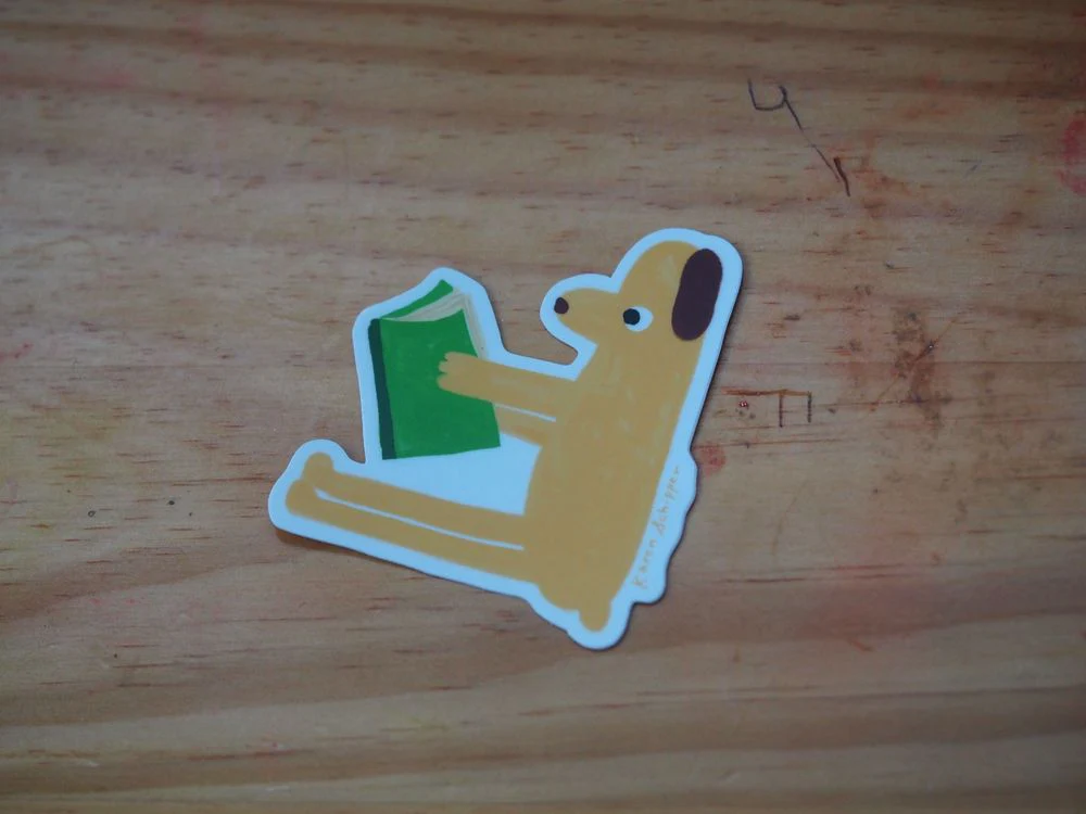 Karen Schipper - Vinyl Sticker - Reading Dog
