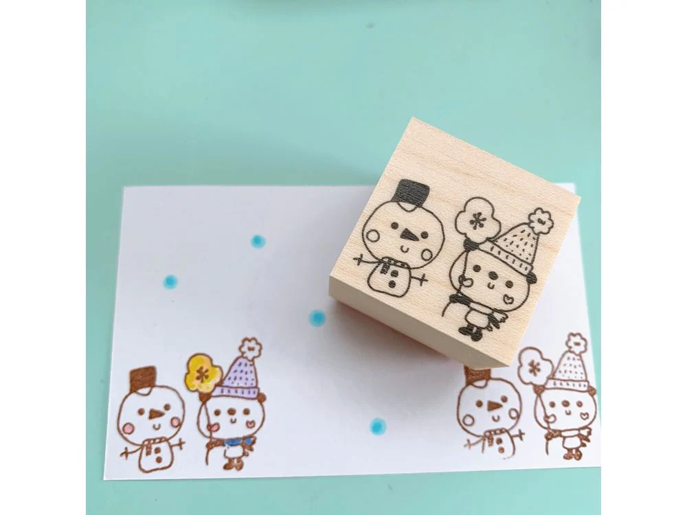 Kayonoko - Rubber Stamp - Mr. Snowman and Mr. Panda