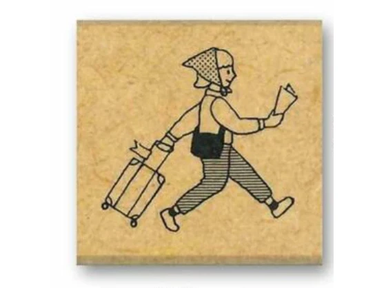 Kodomo No Kao - Stamp - Girl Traveling (1122-005)