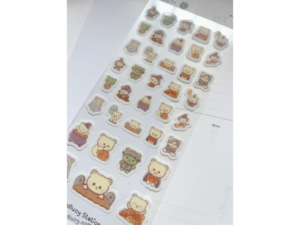 Kuboandlucy Stationery Co. - Sticker Sheet - Halloween Bears